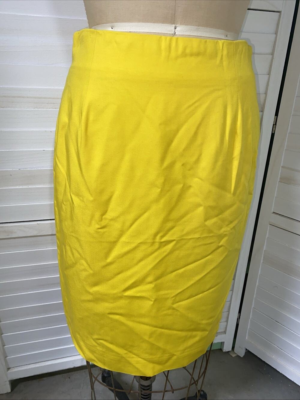 Vintage Evan Picone Yellow Lined Pencil Skirt Women’s 12P Business USA Unionmade
